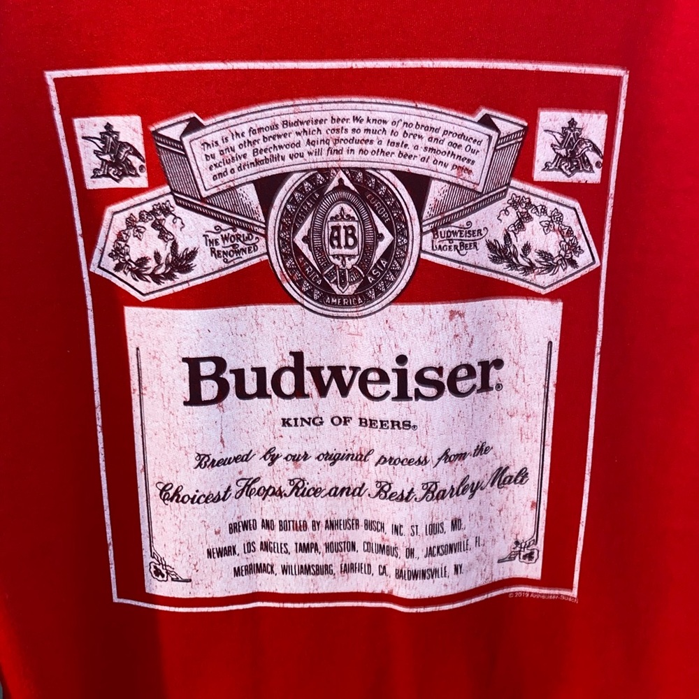 Budweiser Red Crew Neck Sweater from Urban Outfitters in the size small